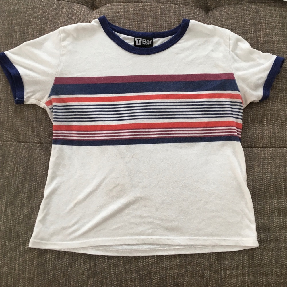 Striped White Tee